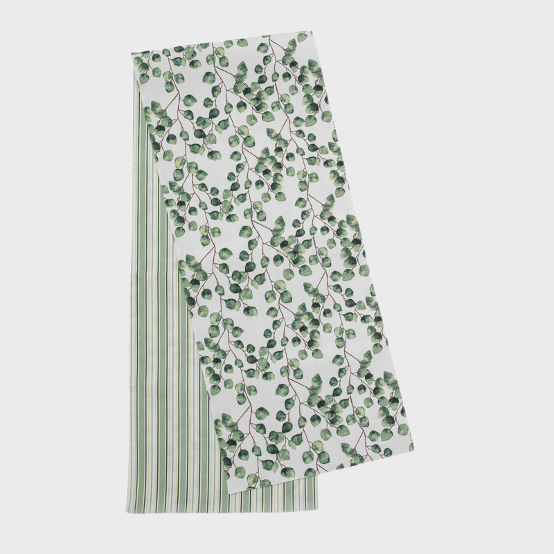 Eucalyptus Leaf Stripe Reversible Table Runner