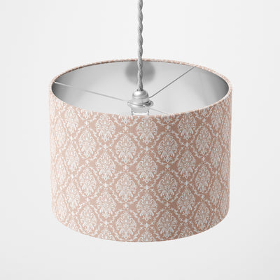 Pink White Damask Lampshade - Handmade Homeware, Made in Britain - Windsor and White