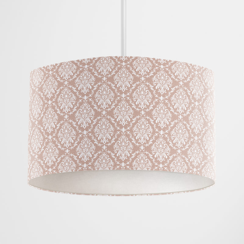 Pink White Damask Lampshade - Handmade Homeware, Made in Britain - Windsor and White