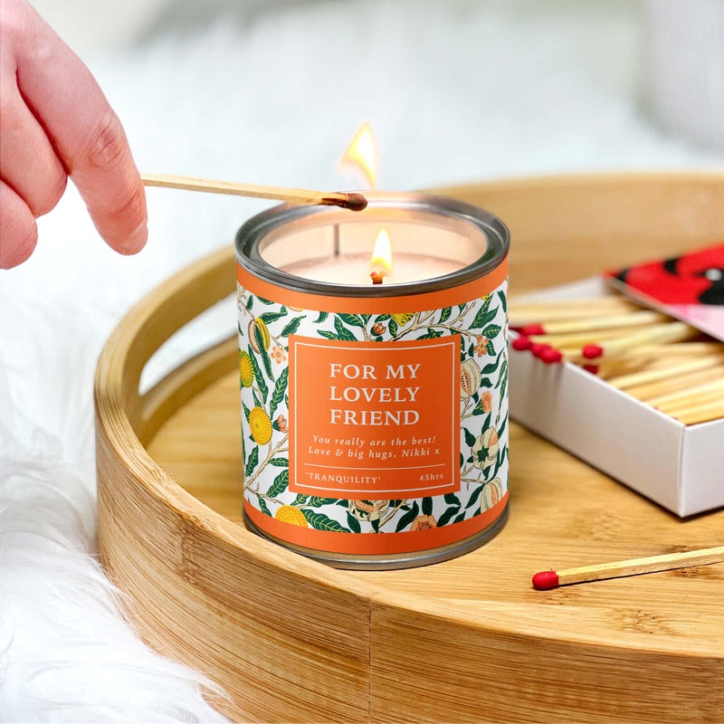 For My Lovely Friend Tin Candle