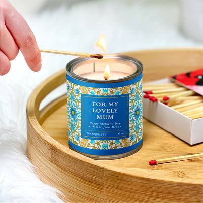 For My Lovely Mum Blue Tin Candle