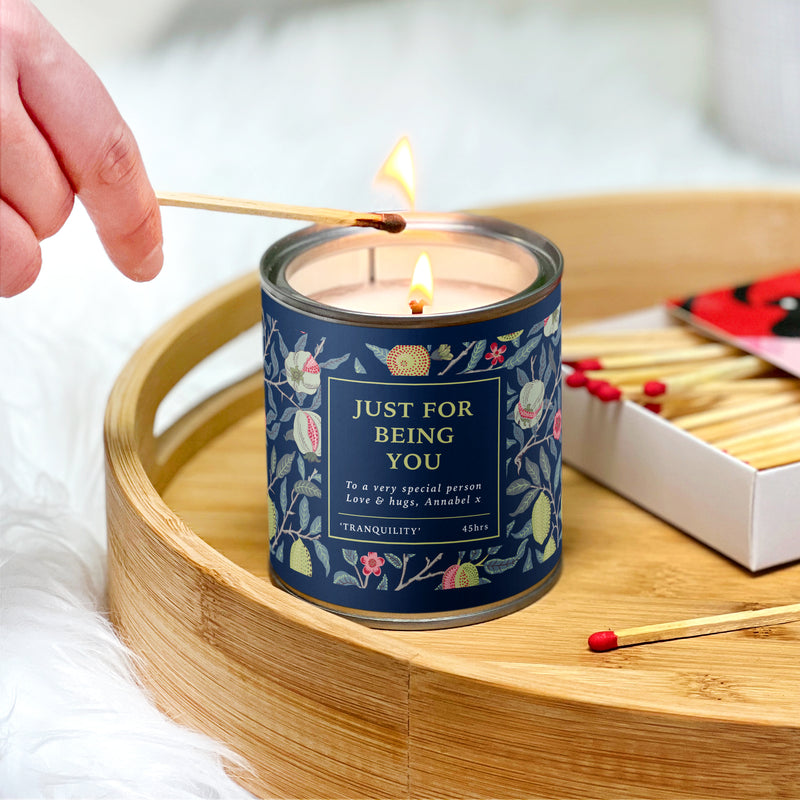 Just For Being You Blue Tin Candle