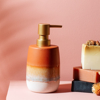 Ombre Orange Terracotta Glaze Soap Dispenser