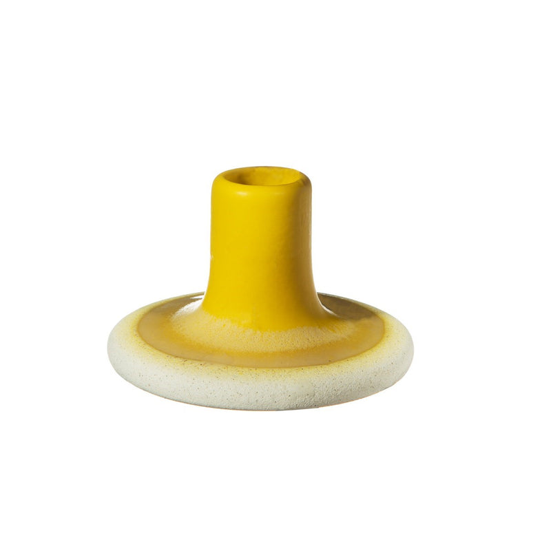 Ombre Yellow Glaze Ceramic Candlestick Holder