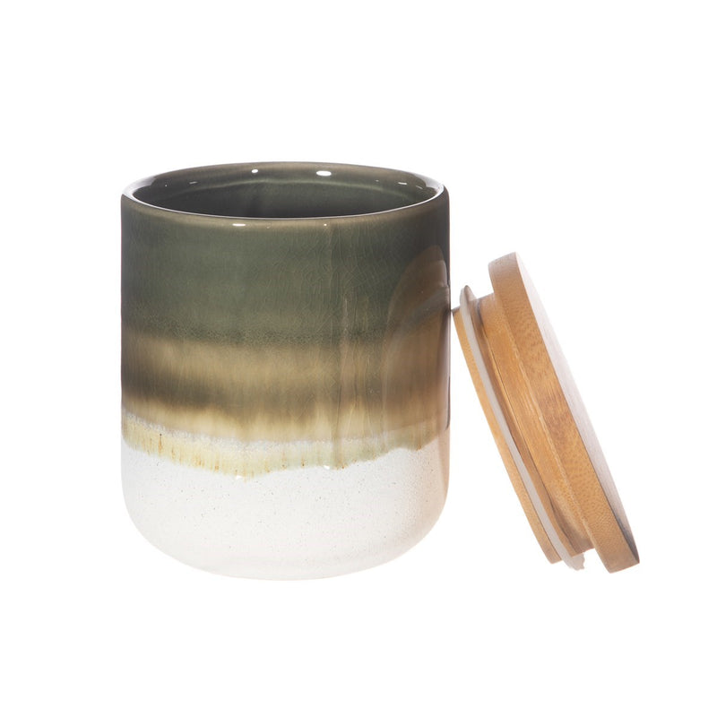 Green Glaze Ceramic Canister