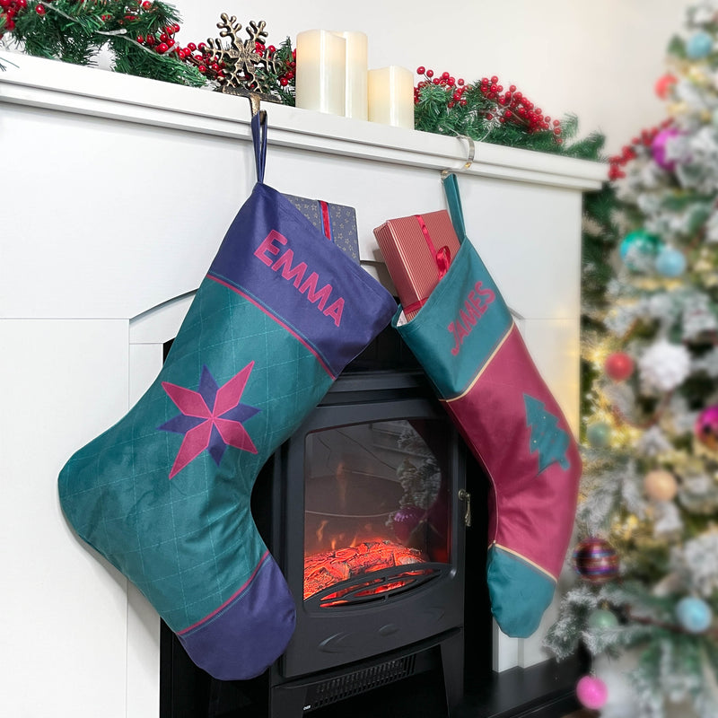 Personalised Christmas Stocking Jewel Tone Red