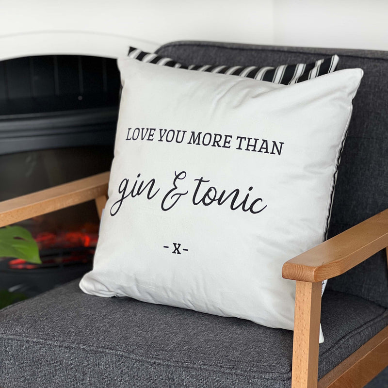 Personalised Love You More Than Cushion White