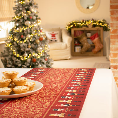 Christmas Table Runner Red Nutcracker