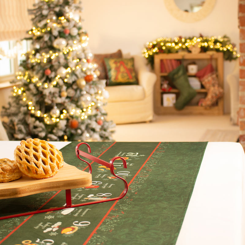 Christmas Table Runner 12 Days of Christmas Dark Green