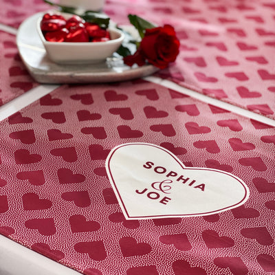 Love Heart Repeat Table Runner Red