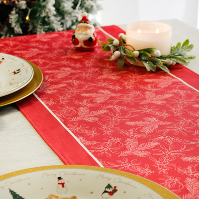 Personalised Christmas Table Place Mats Red Holly