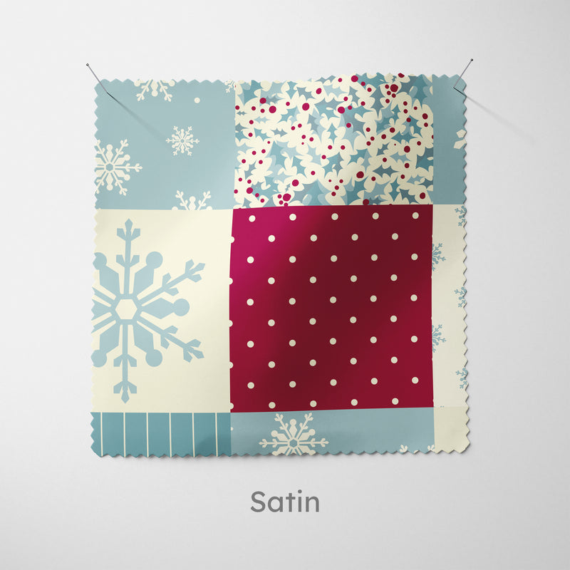 Christmas Blue Patchwork Cushion