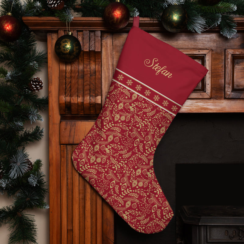 Personalised Christmas Stocking Red Decorations