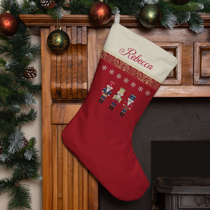 Personalised Christmas Stocking Red Nutcracker