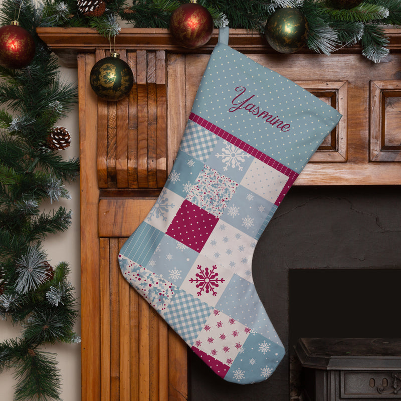 Personalised Christmas Stocking Patchwork Squares