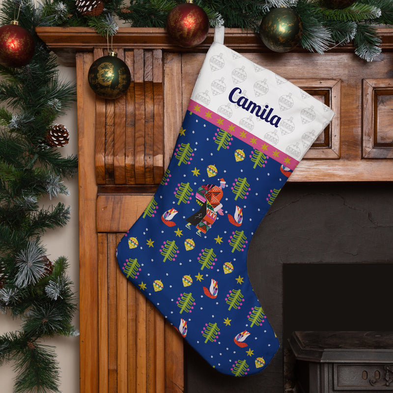 Personalised Christmas Stocking Scandinavian Santa