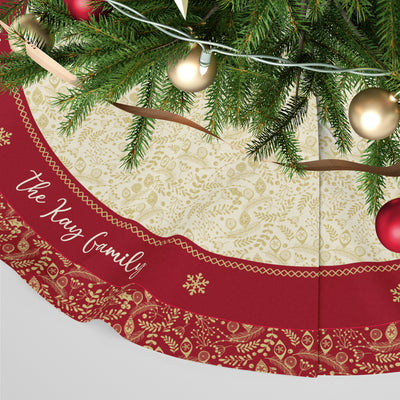 Personalised Christmas Tree Skirt - Red Nutcracker