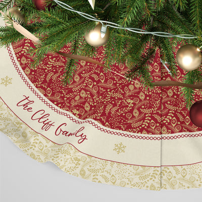 Personalised Christmas Tree Skirt - Gold Nutcracker