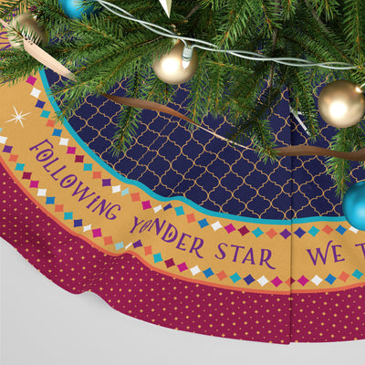 Personalised Christmas Tree Skirt - Three Wise Men Christmas Traveller