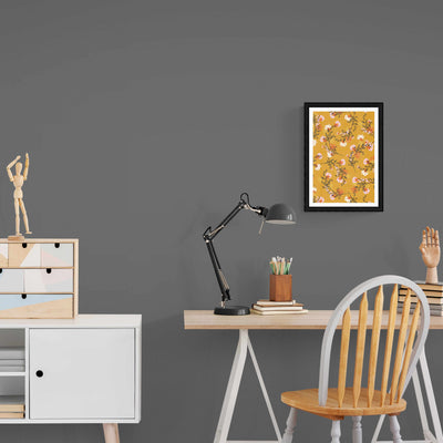 Yellow Asian Floral Wall Art