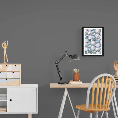 Mid Blue Peony Wall Art