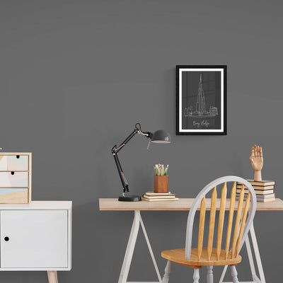 Landmarks Burj Khalifa Black Wall Art