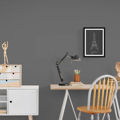 Landmarks Eiffel Tower Black Wall Art