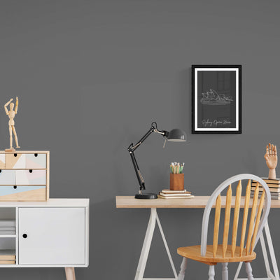 Landmarks Sydney Opera House Black Wall Art