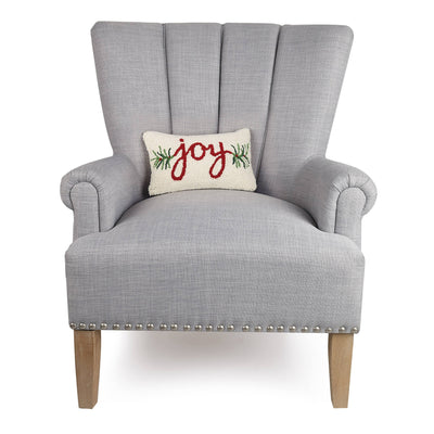 Christmas Joy Holly Spring Needlehook Cushion Cream & Red