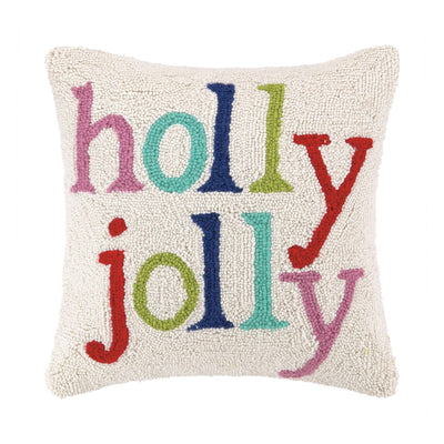 Christmas Holly Jolly Multicolour Needlehook Cushion