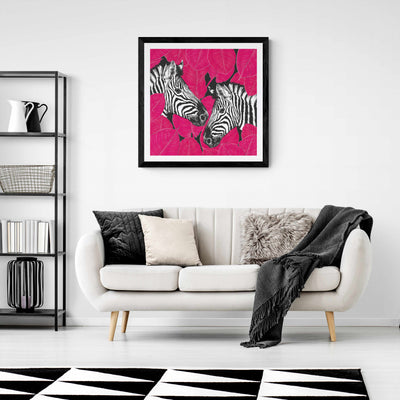 Pink Zebra Square Wall Art