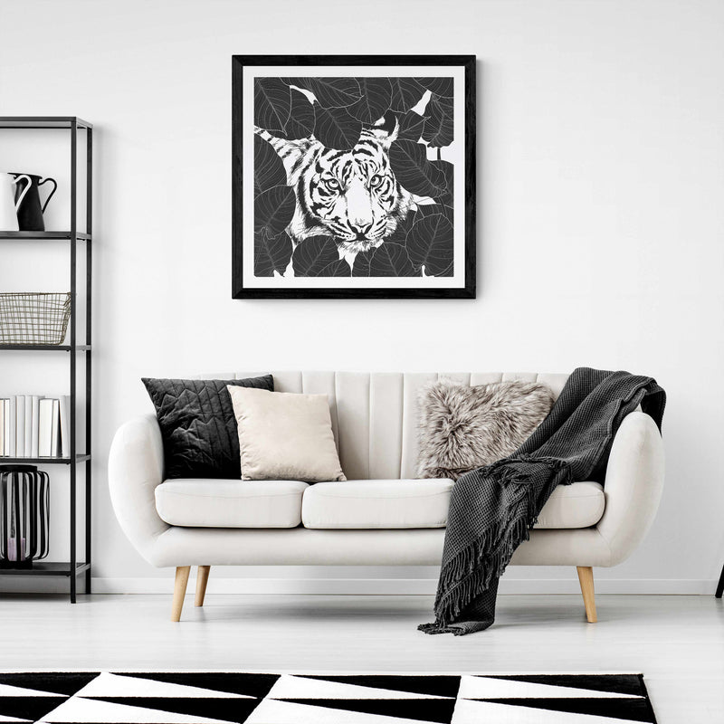 Black Tiger Square Wall Art