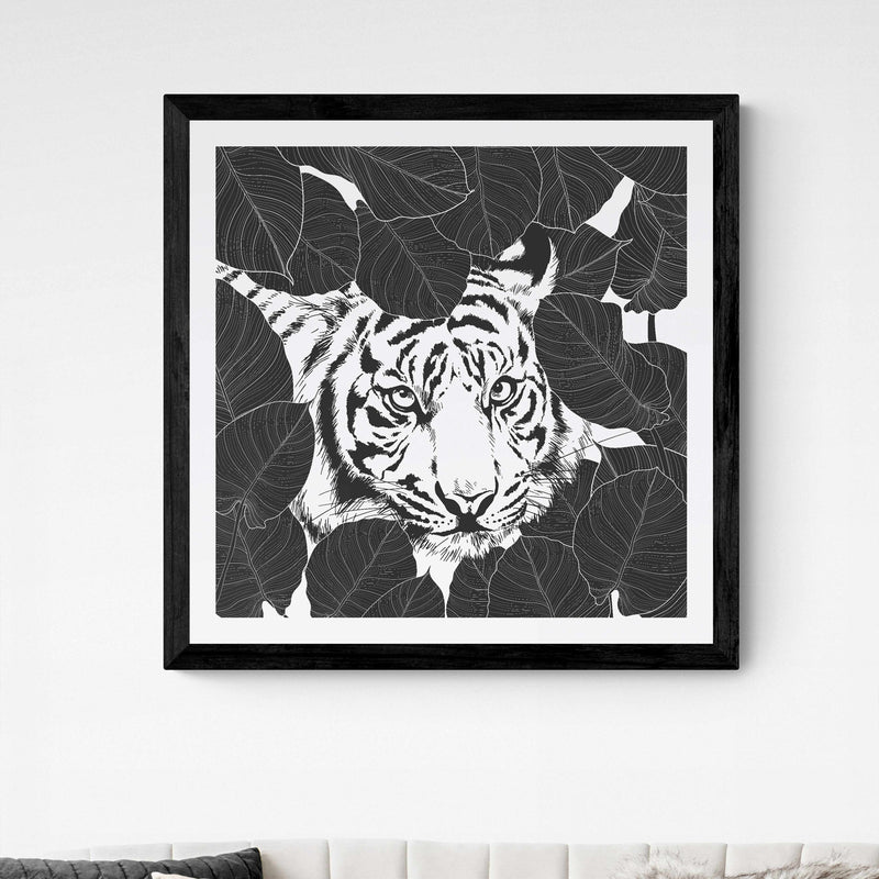 Black Tiger Square Wall Art