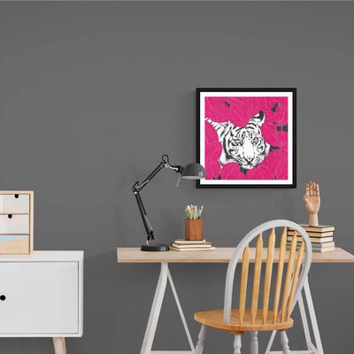 Pink Tiger Square Wall Art