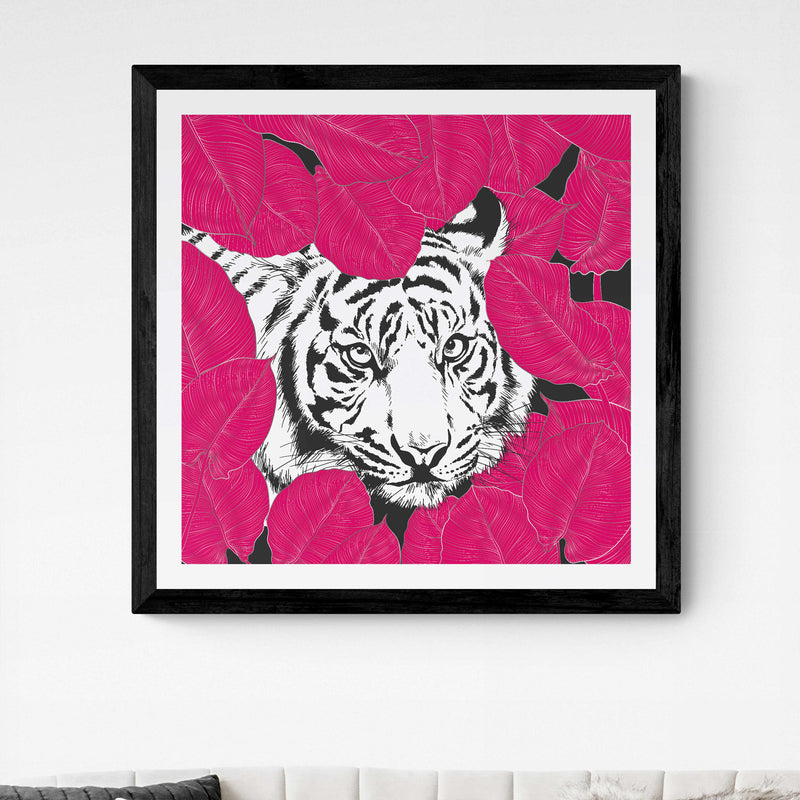 Pink Tiger Square Wall Art