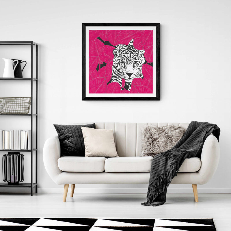 Pink Leopard Square Wall Art