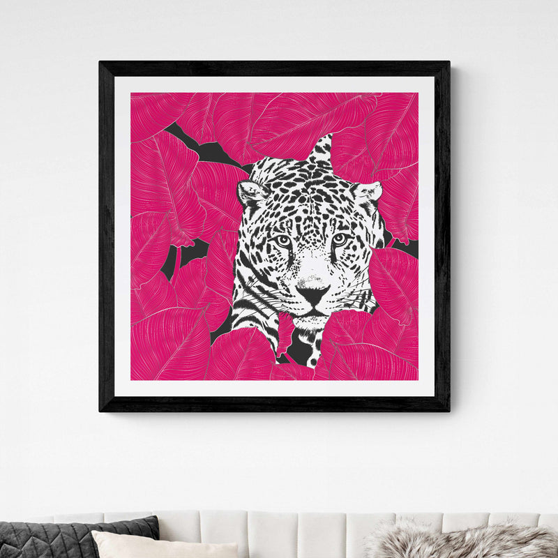 Pink Leopard Square Wall Art