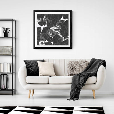 Black Snakes Square Wall Art