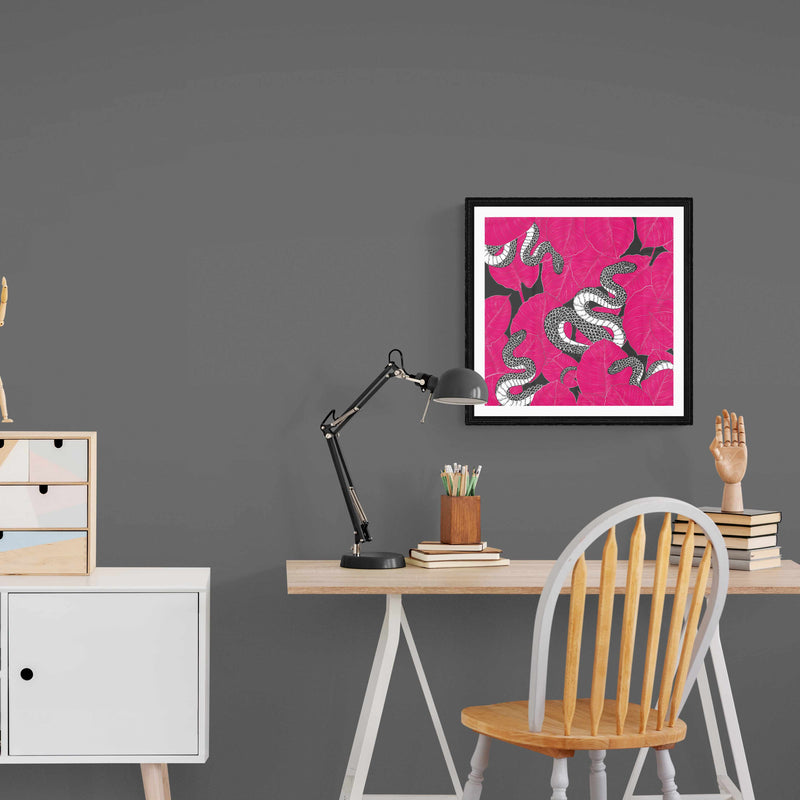 Pink Snakes Square Wall Art