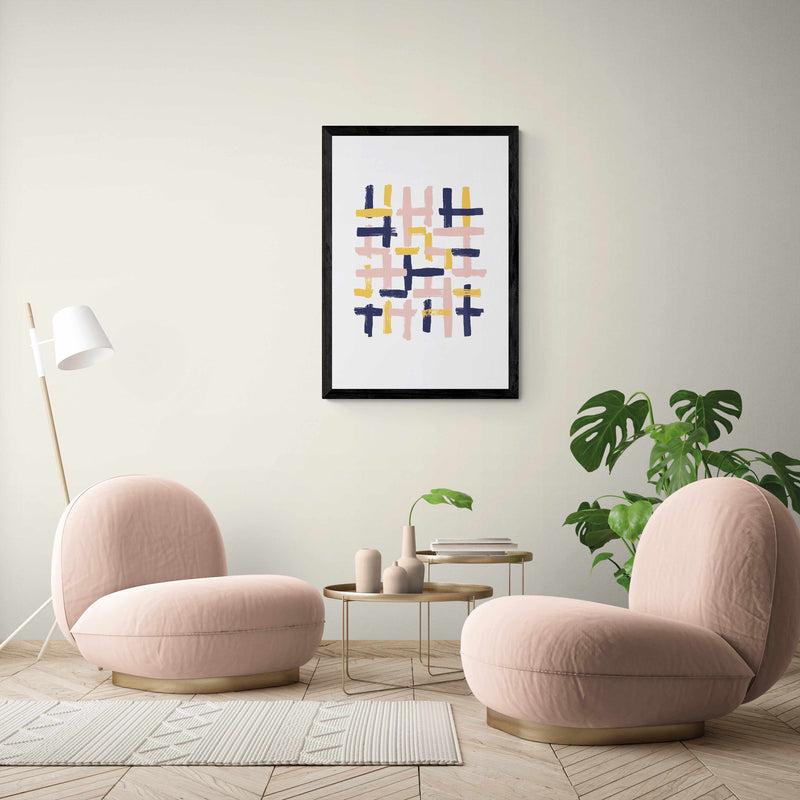 Minimalist Crosshatch Wall Art