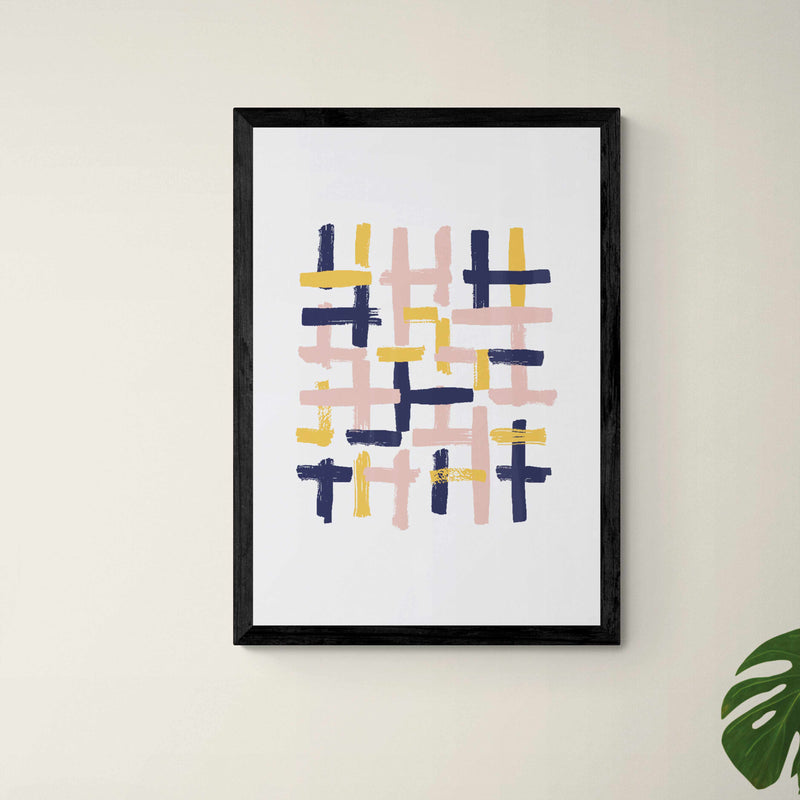 Minimalist Crosshatch Wall Art