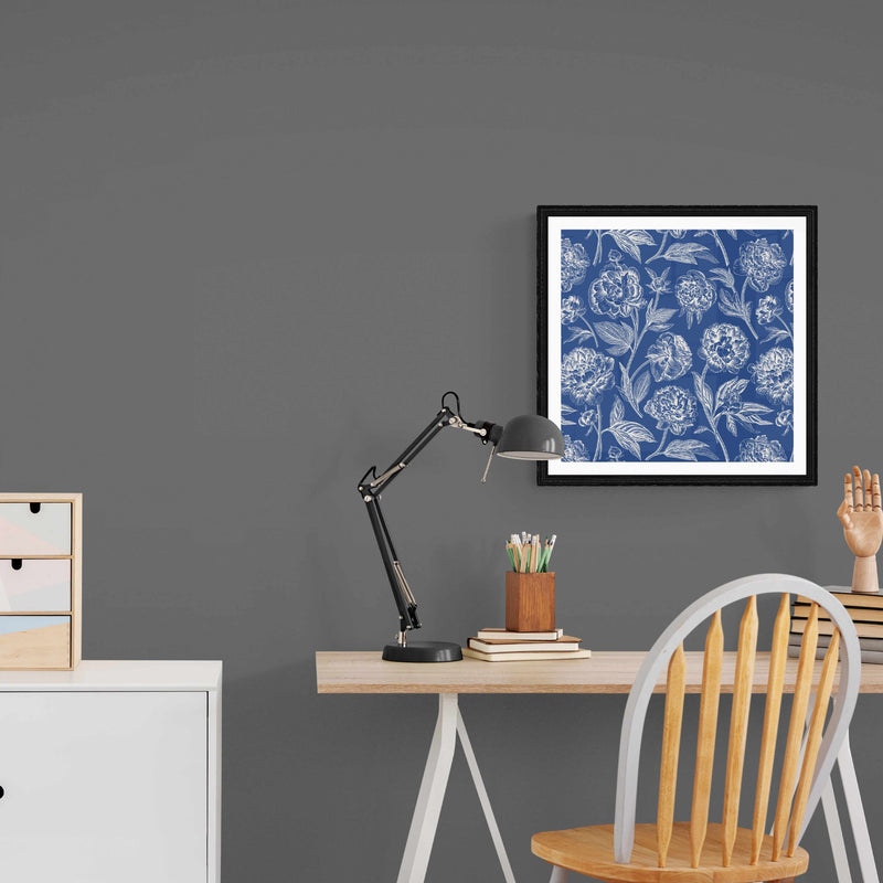 Blue & White Peonies Wall Art