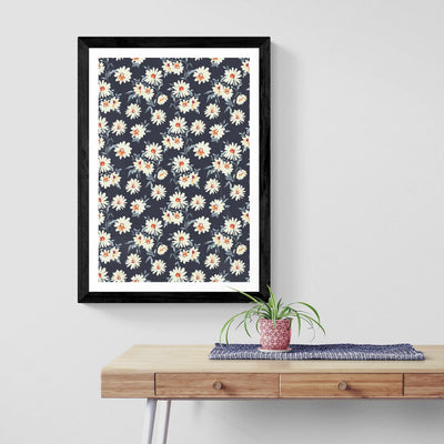 Navy Wall Daisies Art