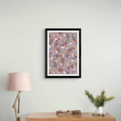 Mauve Asian Floral Wall Art