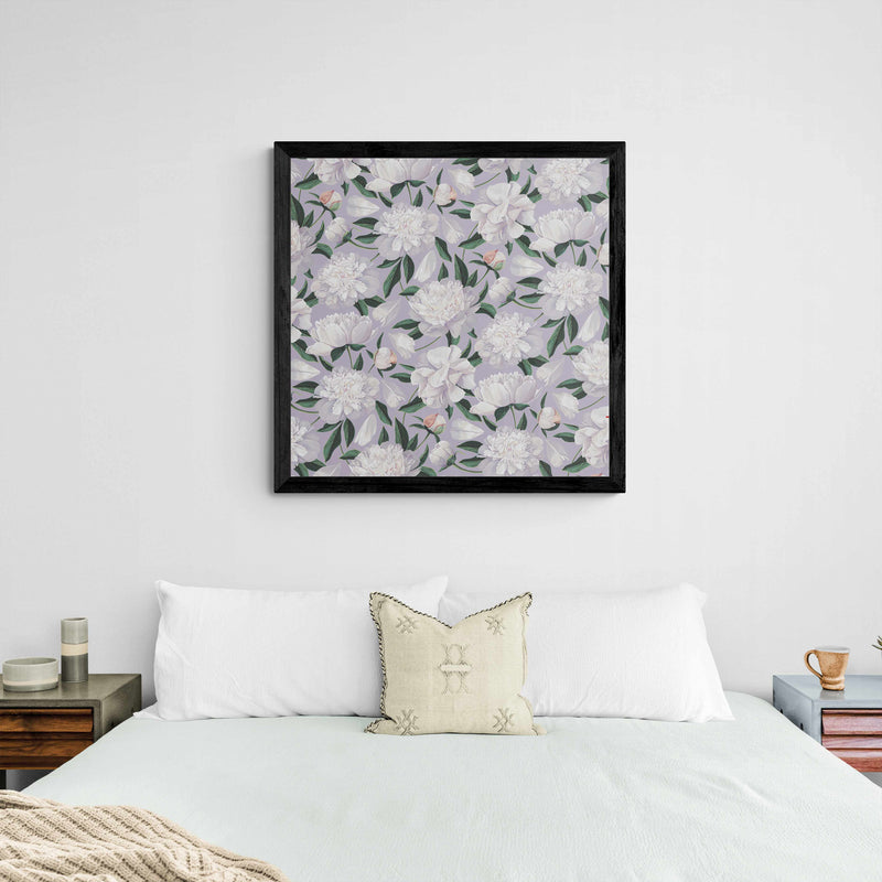 Lilac Peony Square Wall Art