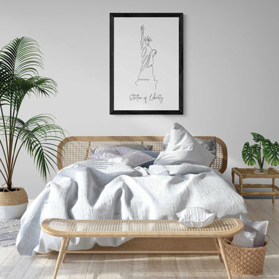 Landmarks Statue of Liberty White Wall Art