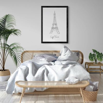 Landmarks Eiffel Tower White Wall Art