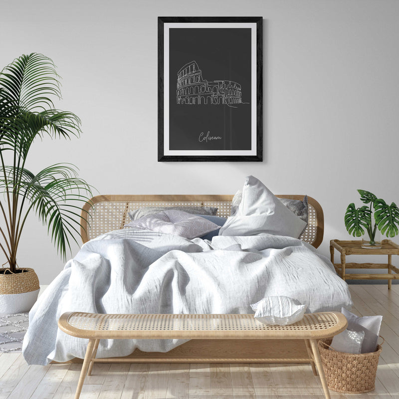 Landmarks Coliseum Black Wall Art