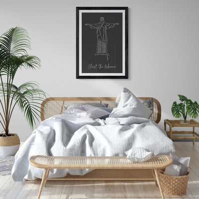 Landmarks Christ The Redeemer Black Wall Art