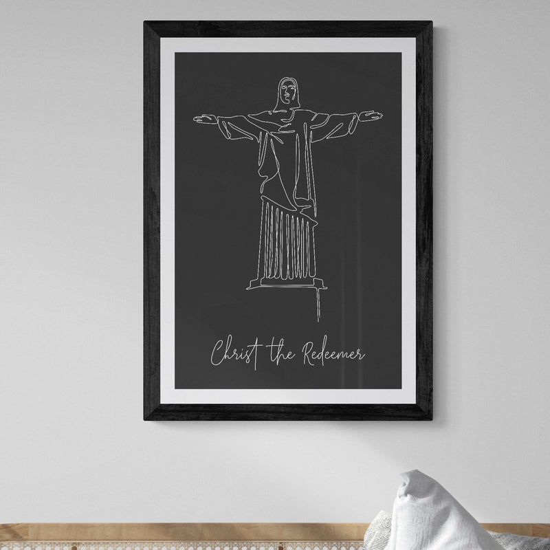 Landmarks Christ The Redeemer Black Wall Art